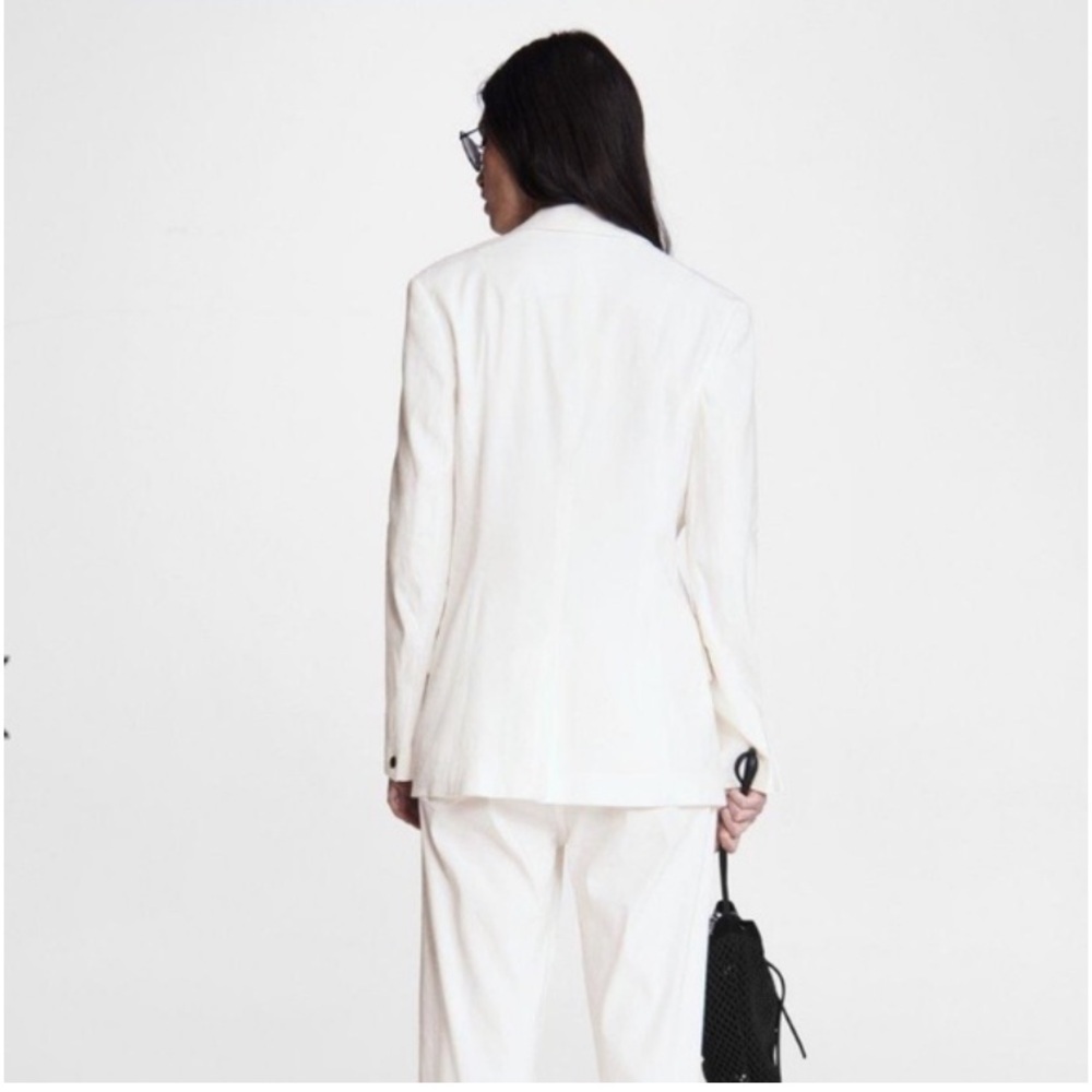 RAG & BONE Andre Linen Blend Blazer White - Picture 3 of 14
